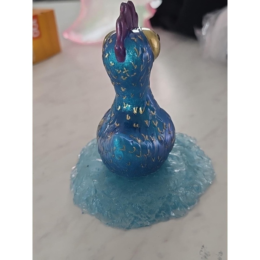 Handmade Resin Chicken On Nest Blue Decoration Gift Paperweight 725 - Picture 3 of 6